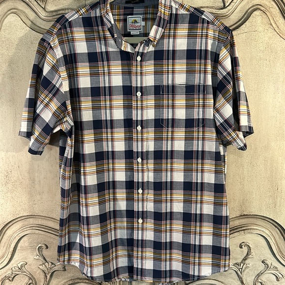 Pendleton Seaside Plaid Cotton Short Sleeve Button Down Shirt -Large - Picture 1 of 10